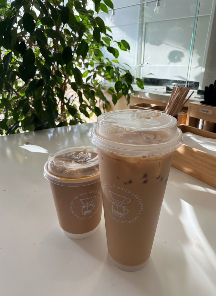Specialty coffee drinks at Coffee & Water Lab